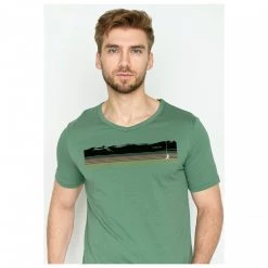 GreenBomb - Nature Mountain Stripes (Peak) - T-shirt -Tée-shirts Soldes greenbomb nature mountain stripes peak t shirt detail 4