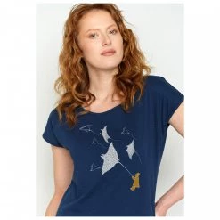 GreenBomb - Women's Lifestyle Kyte Fly (Cool) - T-shirt -Tée-shirts Soldes greenbomb womens lifestyle kyte fly cool t shirt detail 4