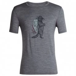 Icebreaker - Tech Lite II S/S Tee Waschbär Wandering - T-shirt en laine mérinos -Tée-shirts Soldes icebreaker tech lite ii s s tee waschbaer wandering t shirt en laine merinos 1