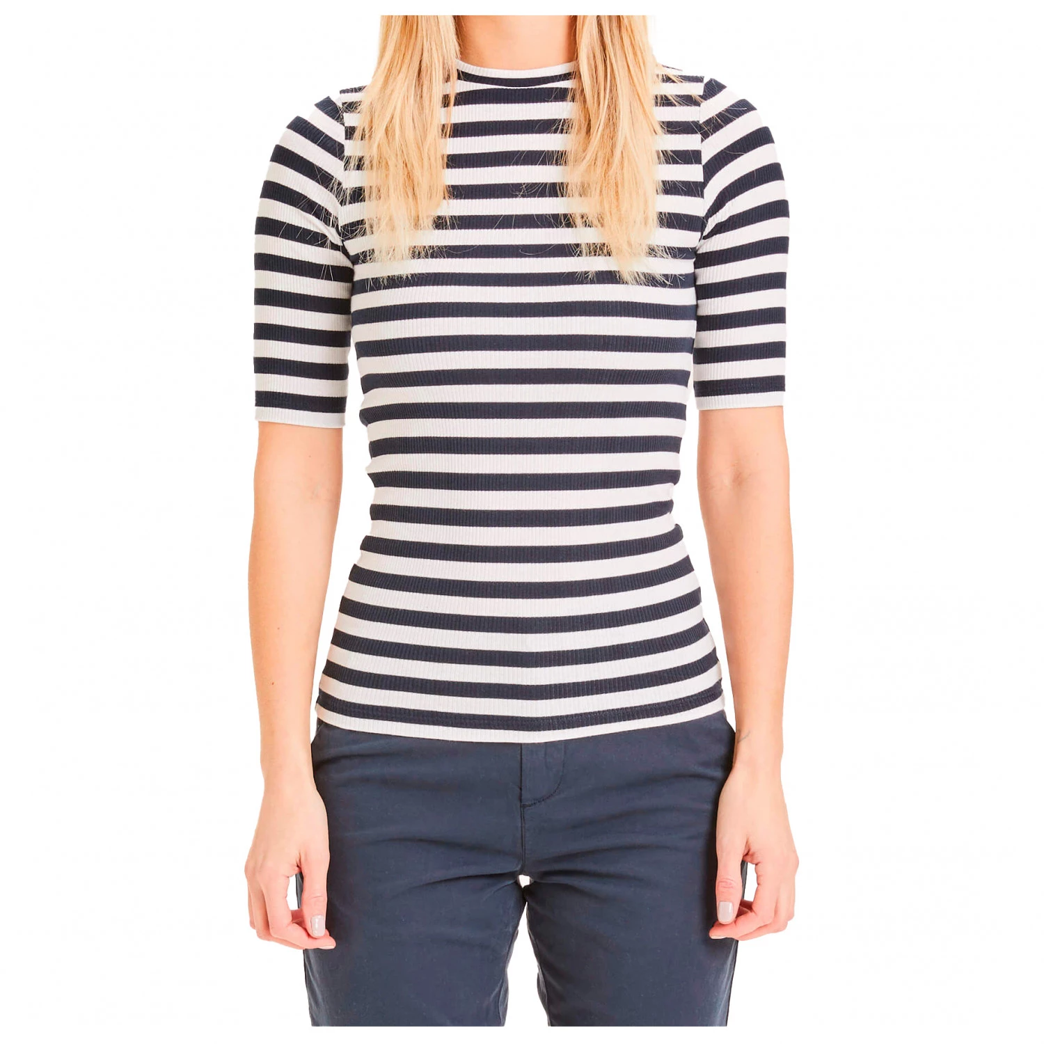 KnowledgeCotton Apparel - Women's Canna Rib Tee Striped Vegan - T-shirt 5 KnowledgeCotton Apparel - Women's Canna Rib Tee Striped Vegan - T-shirt – Image 5