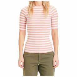 KnowledgeCotton Apparel - Women's Canna Rib Tee Striped Vegan - T-shirt