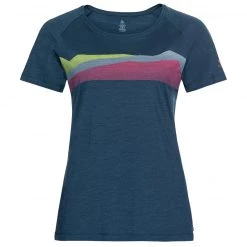 Odlo - Women's T-Shirt S/S Crew Neck Concord Season Print - T-shirt en laine mérinos -Tée-shirts Soldes odlo womens t shirt s s crew neck concord season print t shirt en laine merinos 3