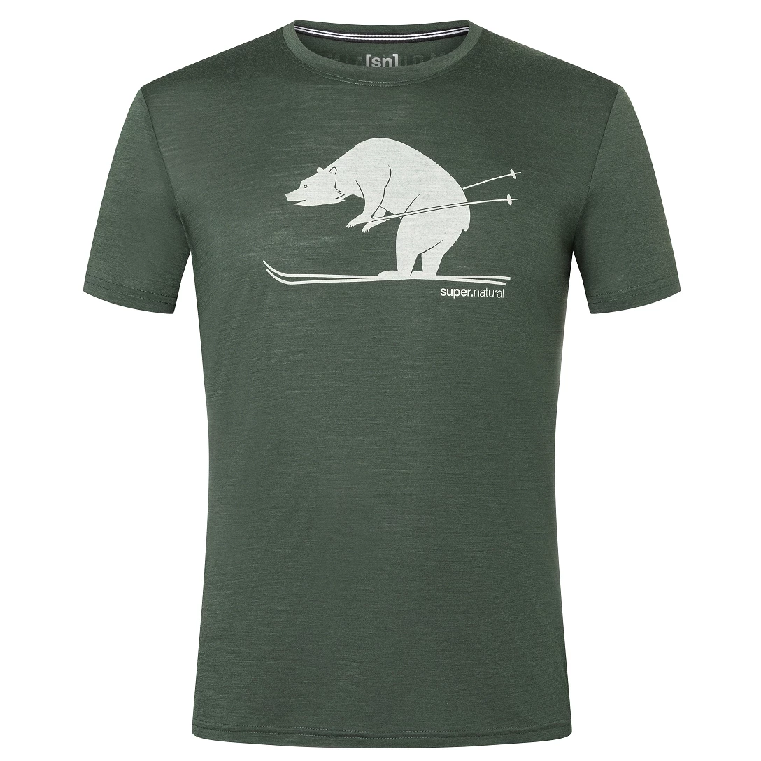 Super.natural - Skiing Bear Tee - T-shirt en laine mérinos 1 Super.natural - Skiing Bear Tee - T-shirt en laine mérinos